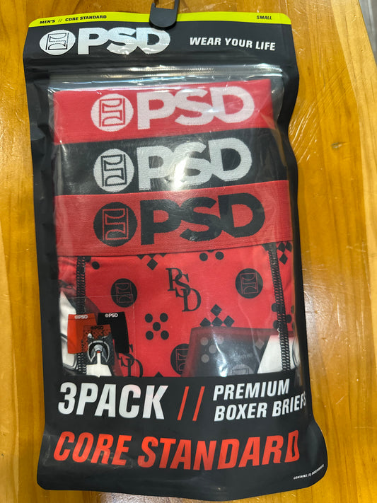 PSD Boxer Briefs 3 Pack (Black and Red mix)