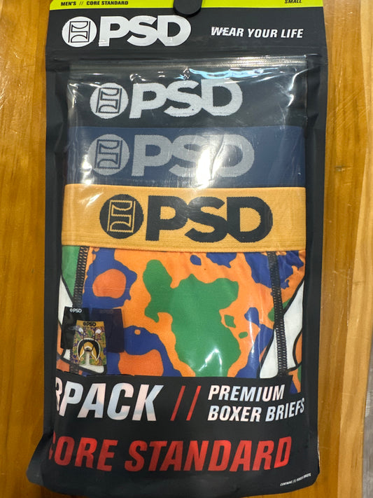 PSD Boxer Briefs 3 Pack (Orange,Blue,Black)