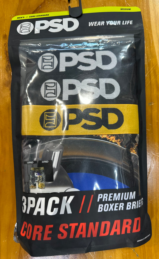 PSD Boxer Briefs 3 Pack (Yellow,Grey,Black)