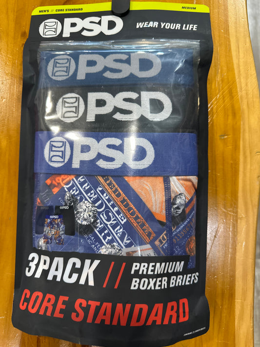 PSD Boxer Briefs 3 Pack (Blue and Black)