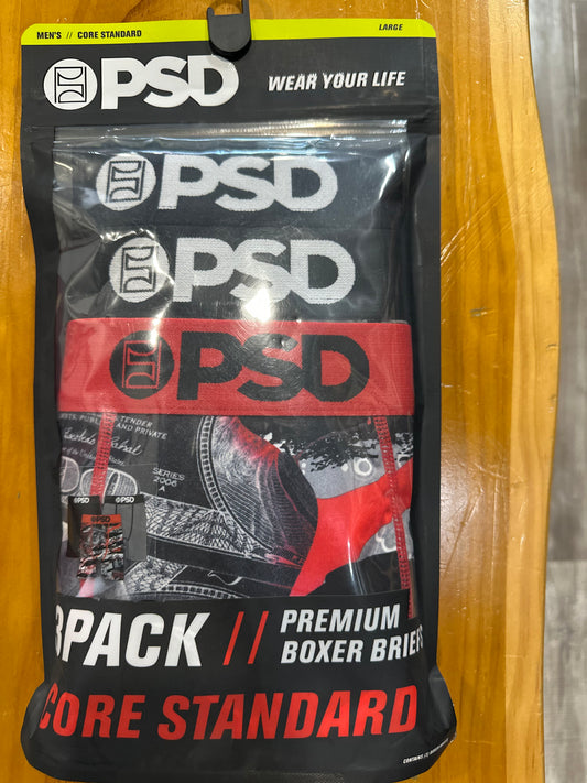 PSD Boxer Briefs 3 Pack (Blk and Red)