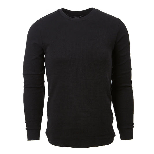Rich Cotton Black Slim Fit Waffle Thermal Longsleeve