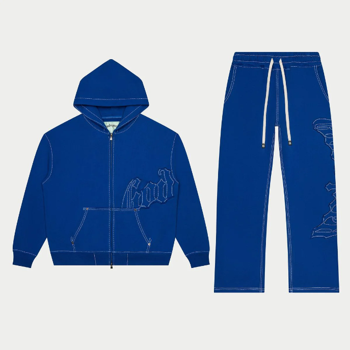 Godspeed OG Logo Stitched Sweatsuit (Blue)