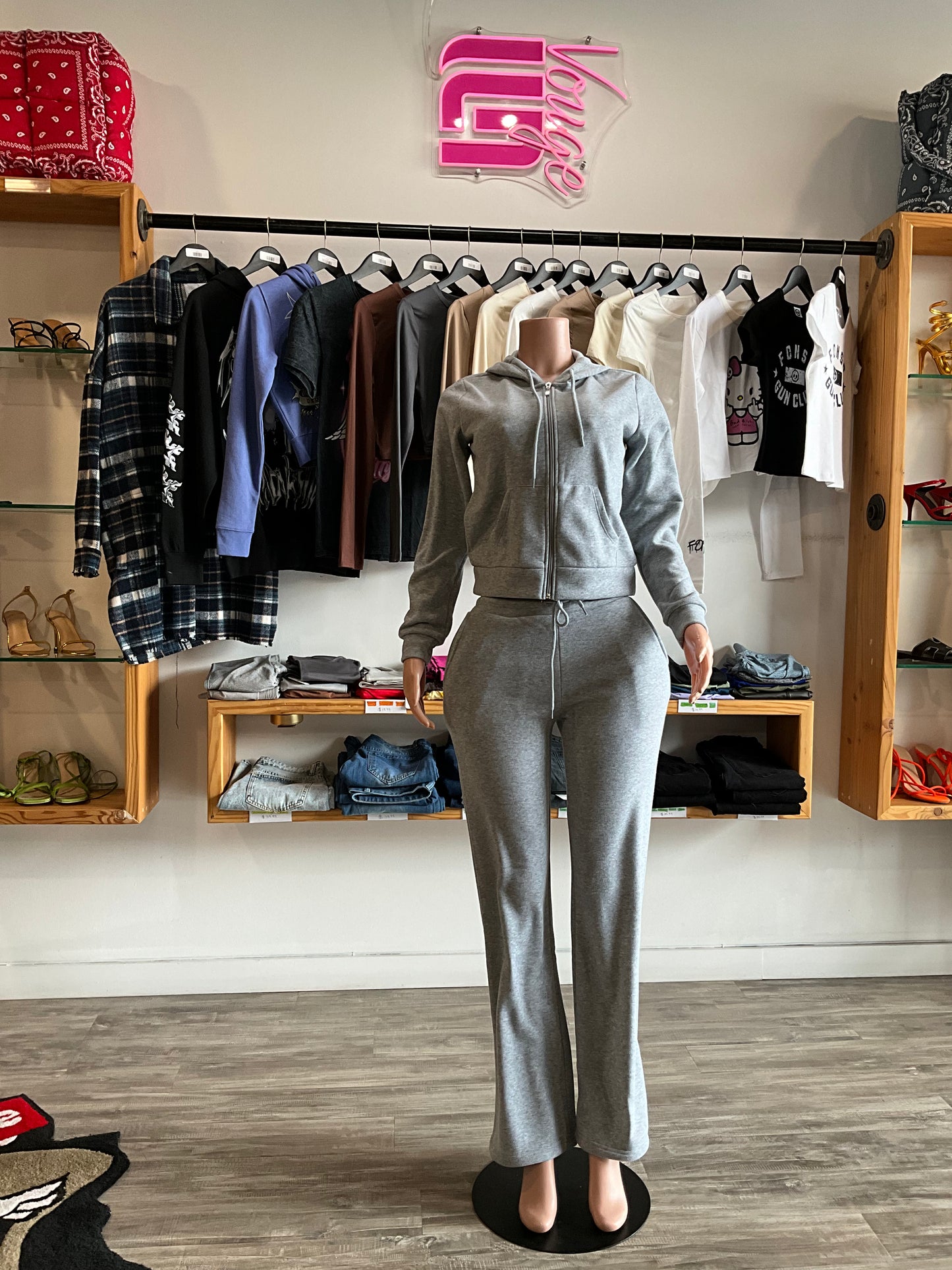 Candace Lounge Set - Heather Grey
