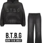 BTBG23 WASHED GREY SWEATSUIT W/ BLACK STONES