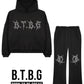 BTBG23 BLACK SWEATSUIT W/ SILVER STONES