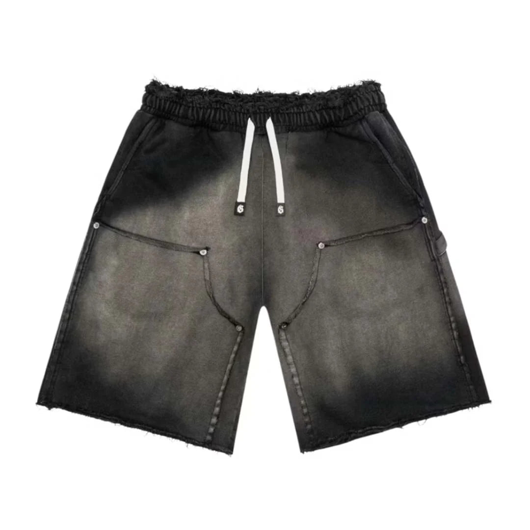 Godspeed Carpenter Distressed Shorts Black Sun Fade