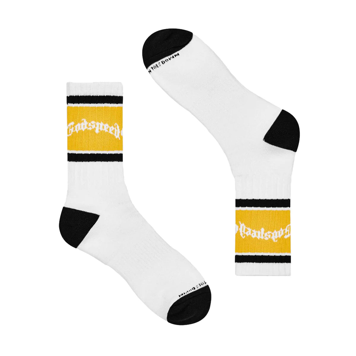 Godspeed Unisex Og Logo Striped Socks White/Yellow