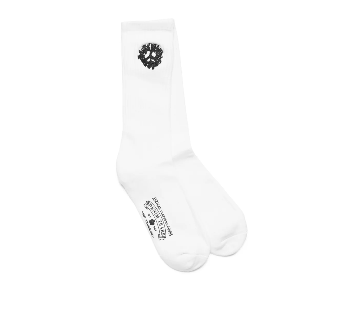 Denim Tears COTTON PEACE WREATH 3-PACK SOCKS WHITE