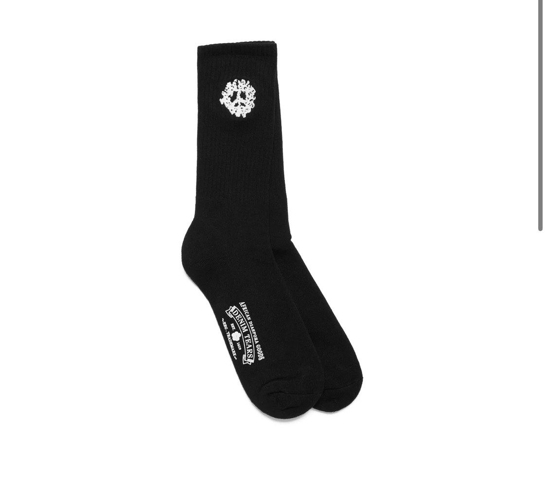 Denim Tears COTTON PEACE WREATH 3-PACK SOCKS BLACK