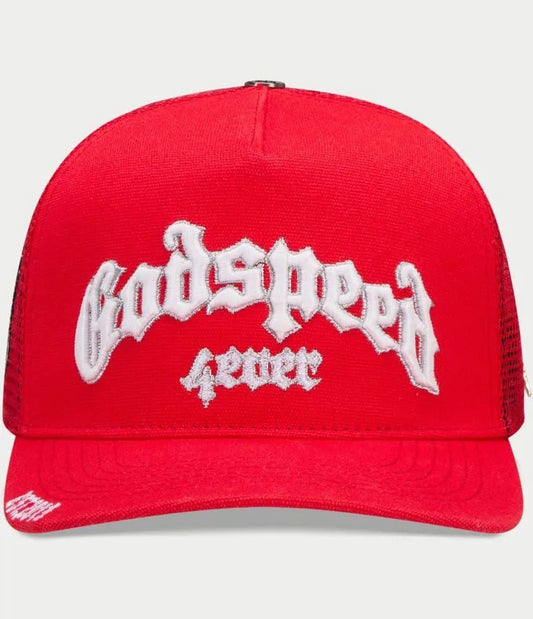 Godspeed Forever Trucker Hat (Cherry)