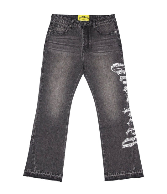 Godspeed OG Logo Flared Denim (Grey Wash)