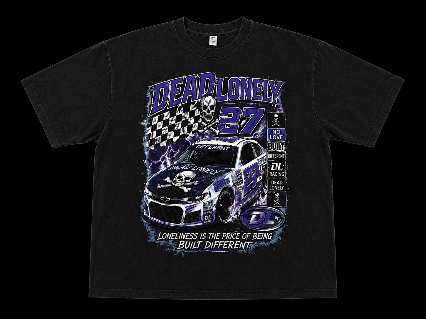 Dead Lonely NASCAR Grey T-Shirt