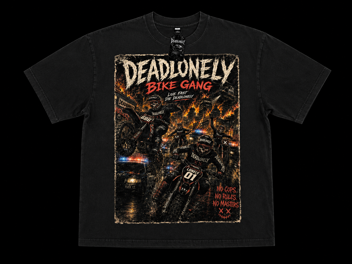 Dead Lonely Bikers Grey T-Shirt