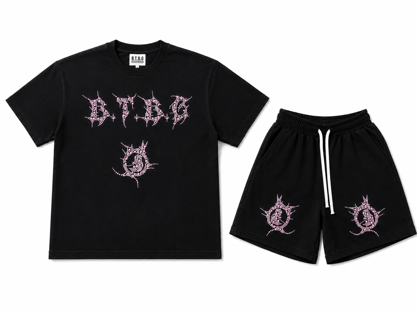 BTBG Signature Pink Rhinestone Black Set
