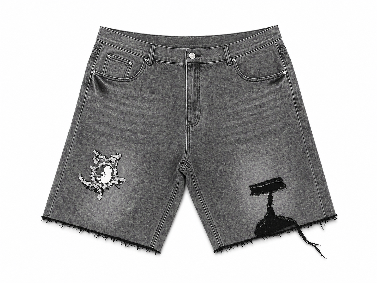 BTBG Signature Fetus Grey Denim Shorts