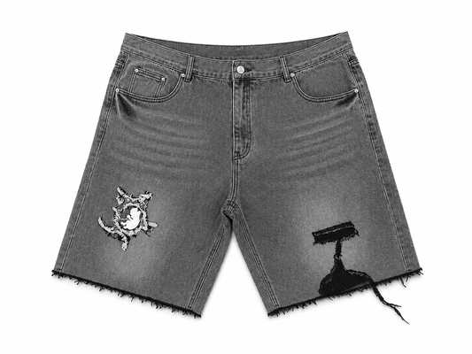BTBG Signature Fetus Grey Denim Shorts