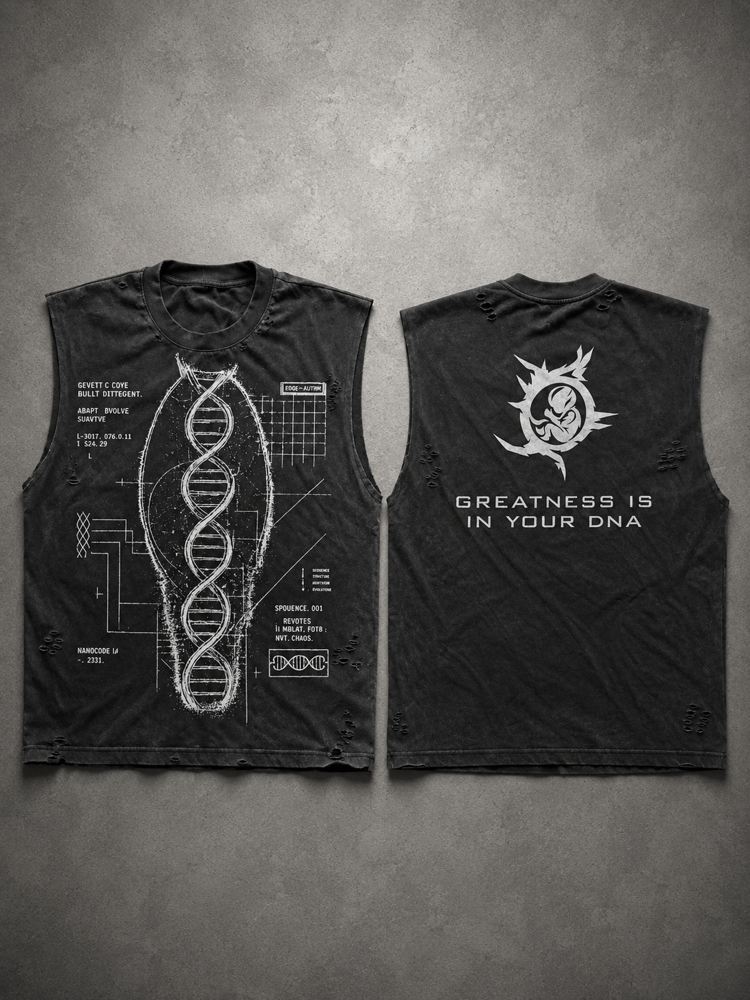 BTBG DNA BLACK SLEEVELESS T-SHIRT
