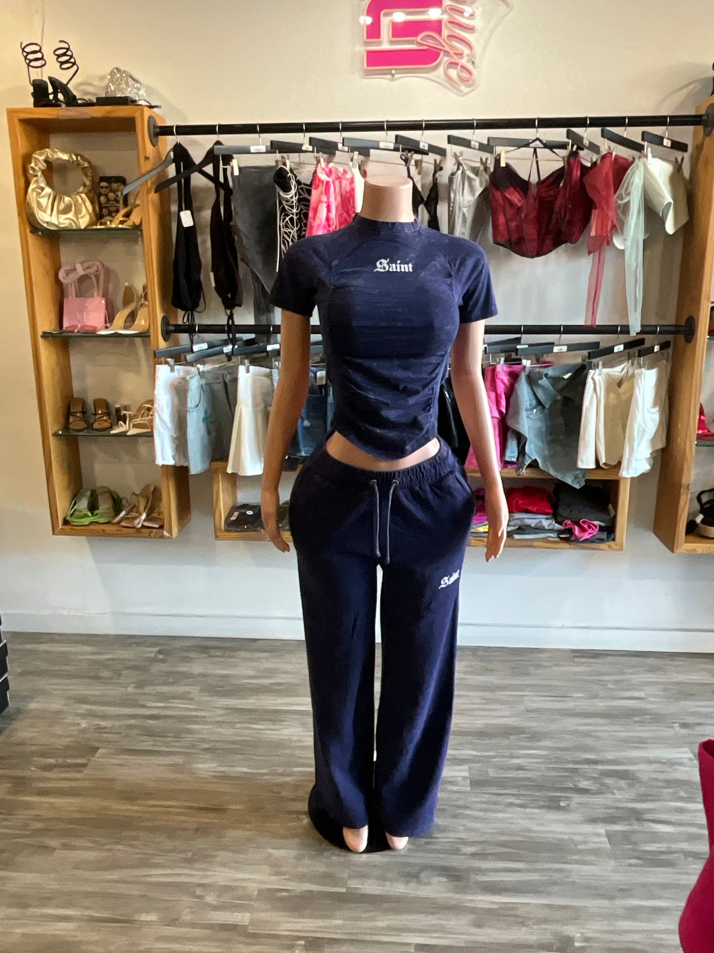 Vogue Saint Baby Tee Pant Set - Navy