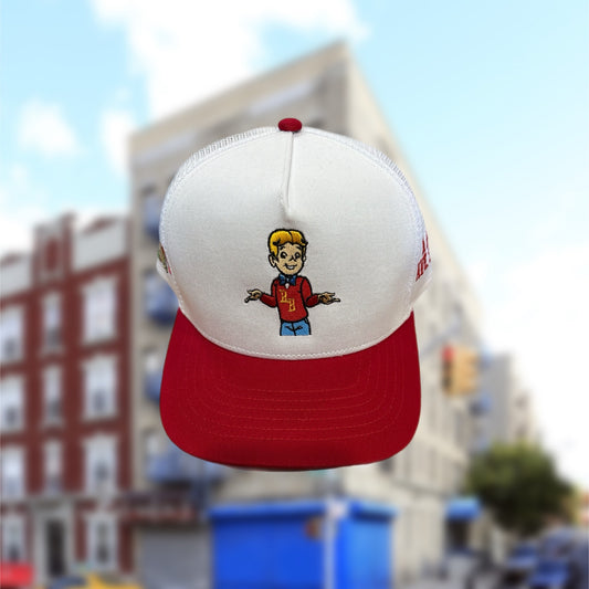 RICH BANKS WHITE AND RED TRUCKER HAT