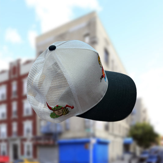 RICH BANKS WHITE AND BLACK TRUCKER HAT