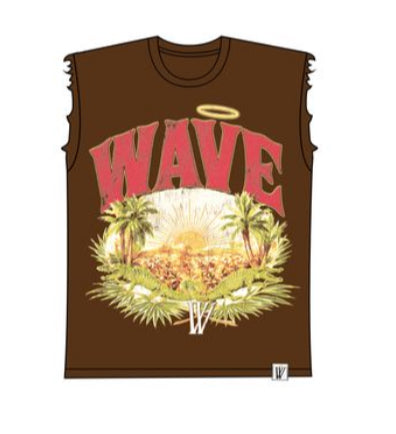 Mr.Wave Paradise (Acid Brown) Cutoff Tee