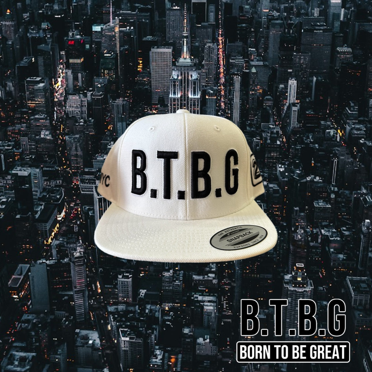 B.T.B.G EMPIRE STATE "LOGO" WHITE SNAPBACK